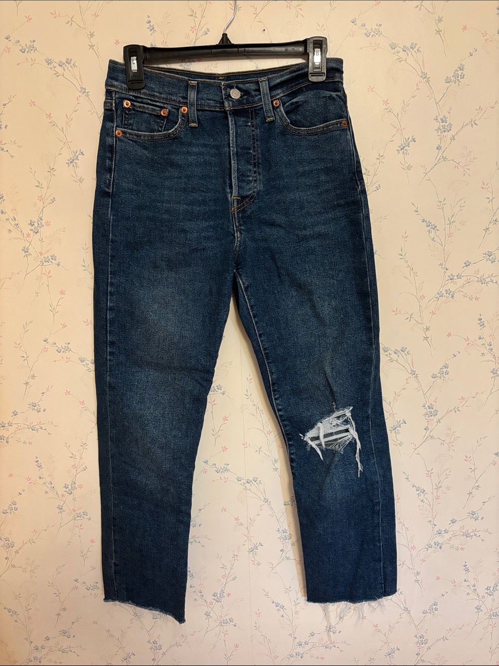 Levi's Slim Dark Blue Distressed Jeans